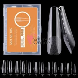 Tipsuri 240 bucati Soft Gel Tips Transparente Cod TPS100UU Coffin Lungi